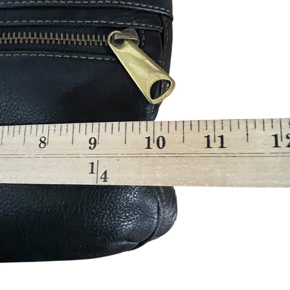 Fossil Black Leather Explorer Shoulder Bag Crossbody Bag With Adjustable Strap - Picture 5 of 8